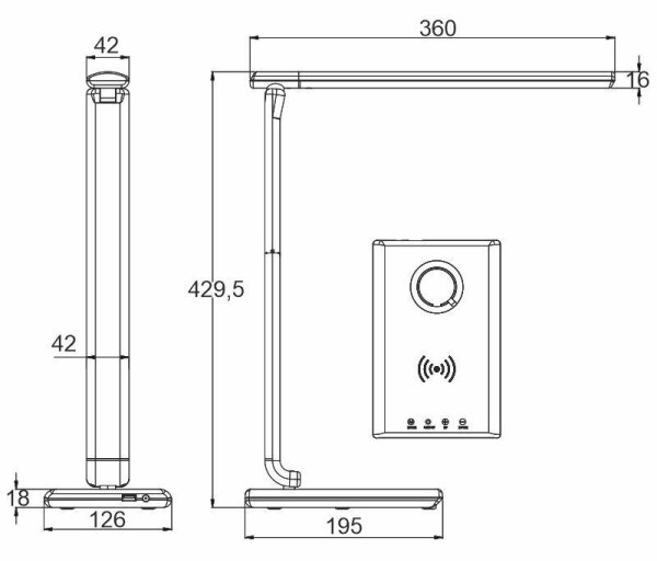 Lampada touch LED dimmerabile con ricarica wireless MEGGIE LED/8W/230V + USB