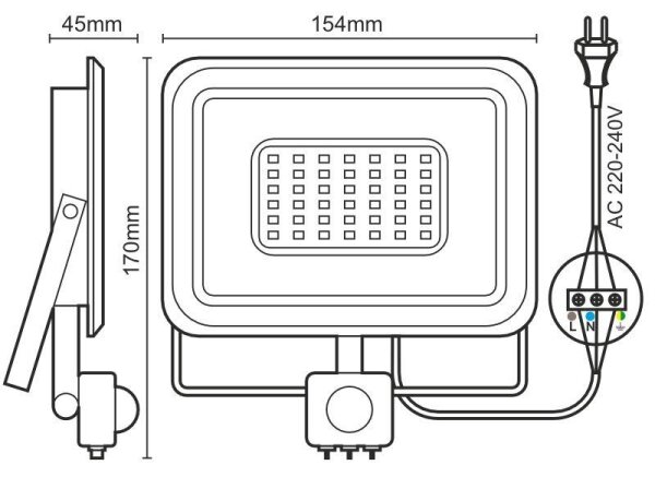 Proiettore LED con sensore LED/30W/230V 4000K IP44