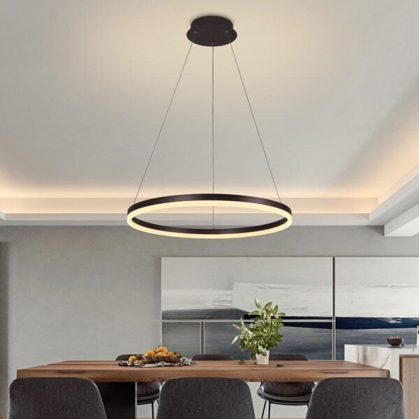 Brilagi - Lampadario LED dimmerabile a sospensione con cavo CIRCLE LED/42W/230V 3000-6500K marrone + telecomando