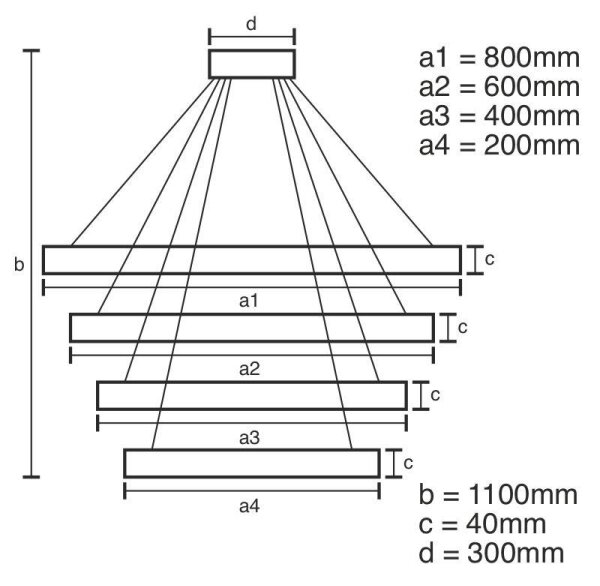 Lampadario LED Dimmerabile su filo LED/165W/230V 3000-6500K + telecomando