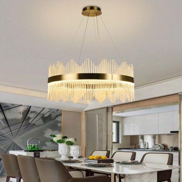Lampadario a sospensione con filo LED dimmerabile LED/110W/230V 3000-6500K oro + telecomando