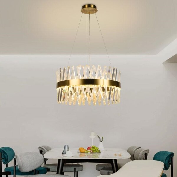 Lampadario a sospensione con filo LED dimmerabile LED/80W/230V 3000-6500K oro + telecomando