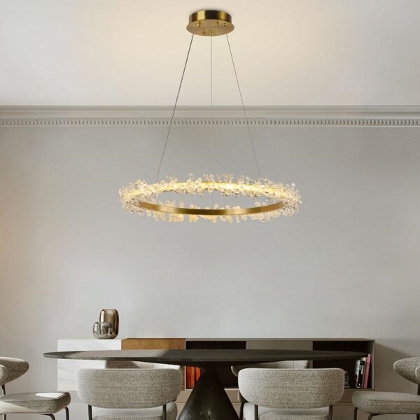 Lampadario a sospensione con filo LED dimmerabile LED/40W/230V 3000-6500K oro + telecomando