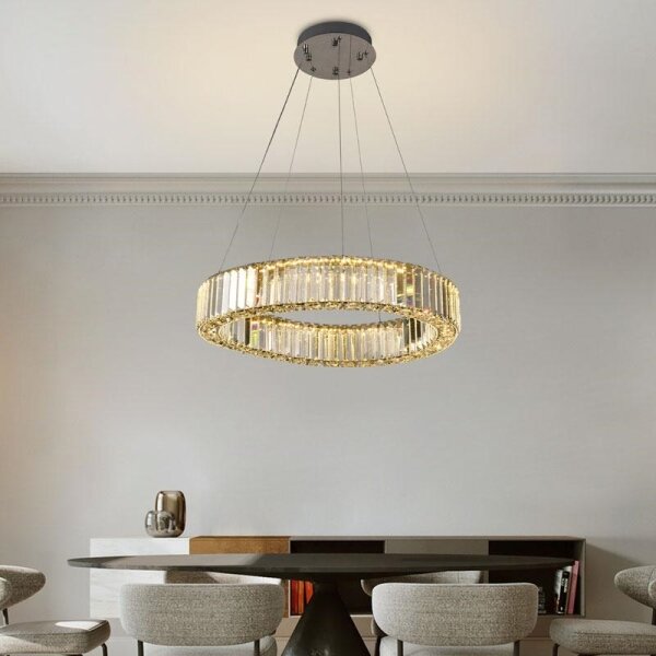 Lampadario a sospensione con filo LED dimmerabile LED/40W/230V 3000-6500K cromo + telecomando