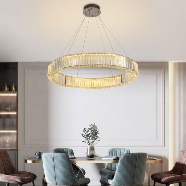 Lampadario a sospensione con filo LED dimmerabile LED/50W/230V 3000-6500K cromo + telecomando