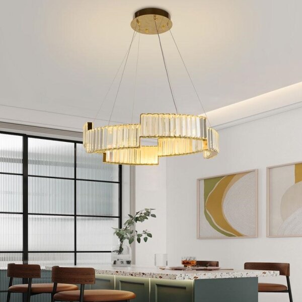 Lampadario a sospensione con filo LED dimmerabile LED/40W/230V 3000-6500K oro + telecomando