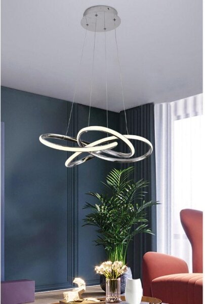 Lampadario a sospensione con filo LED dimmerabile LED/65W/230V 3000-6500K grigio + telecomando