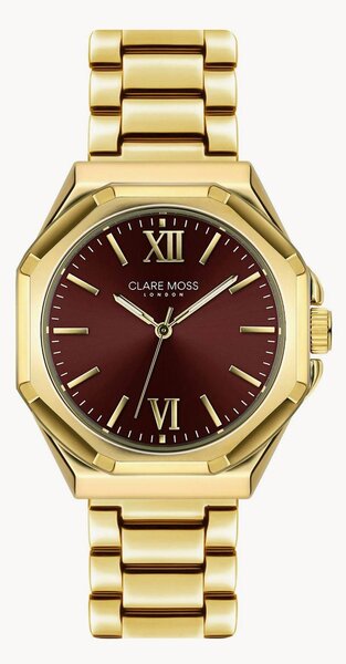 Orologio da donna con bracciale dorato Burgundy Gold