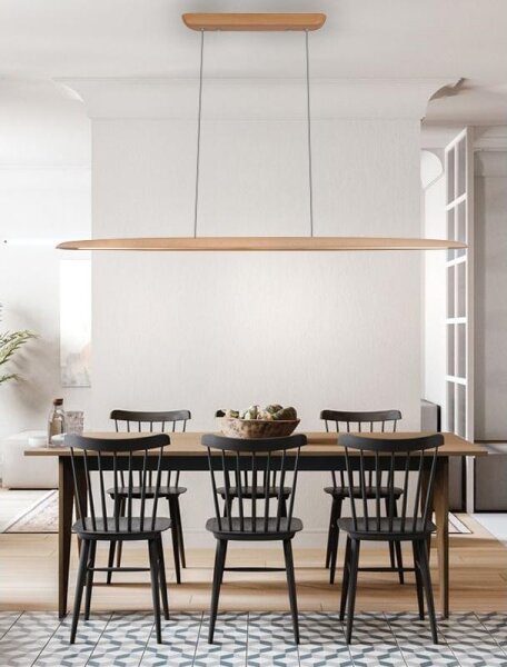 Lampadario LED a sospensione con filo LED/22W/230V 4000K 130 cm faggio/legno solido