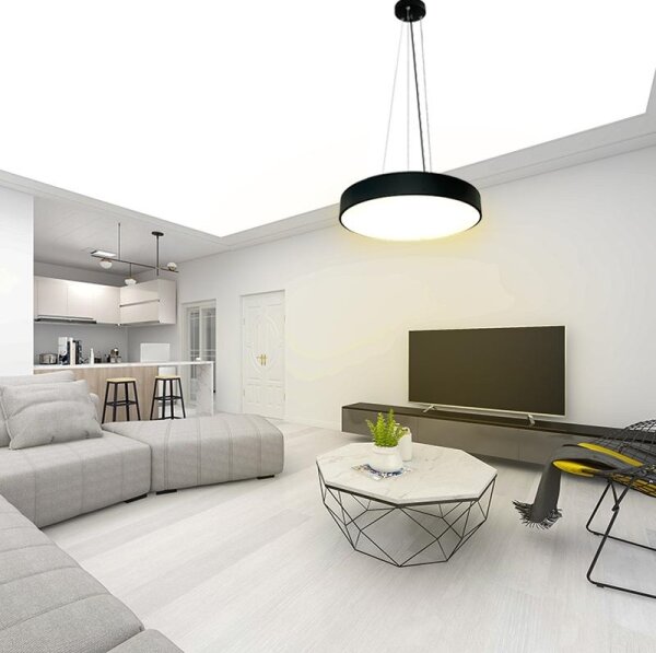 Lampadario a sospensione con filo LED dimmerabile LED/50W/230V 3000-6500K nero + telecomando