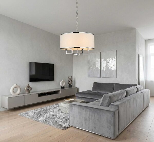 Open Design OR80209 - Lampadario a catena CASA 3xE14/12W/230V crema/cromo lucido