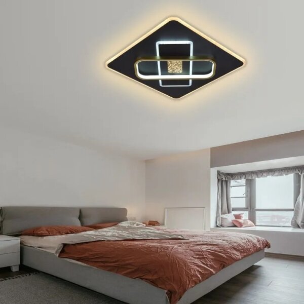 Plafoniera LED dimmerabile LED/90W/230V nero + telecomando