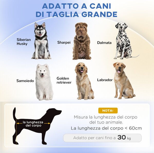 PawHut Divano per Cani di Taglia Grande con Cuscino Sfoderabile, in Poliestere e Legno, 98x67x25 cm, Grigio
