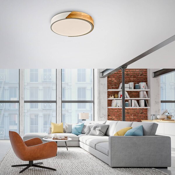 JUST LIGHT. GmbH Plafoniera soffitto Bila, Legno chiaro, Soggiorno / Sala da pranzo, Legno, Plafoniera