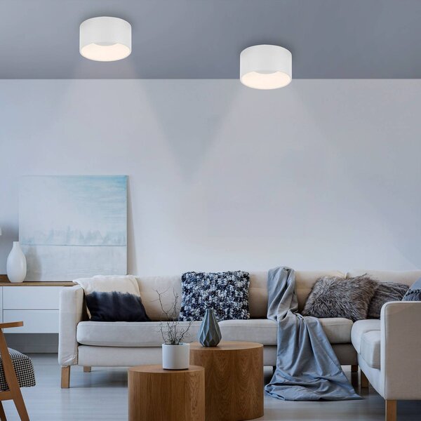 JUST LIGHT. GmbH Plafoniera a LED Tanika, dimmerabile, Bianco / Opale, Soggiorno / Sala da pranzo, Ceramica, Moderno, Plafoniera LED