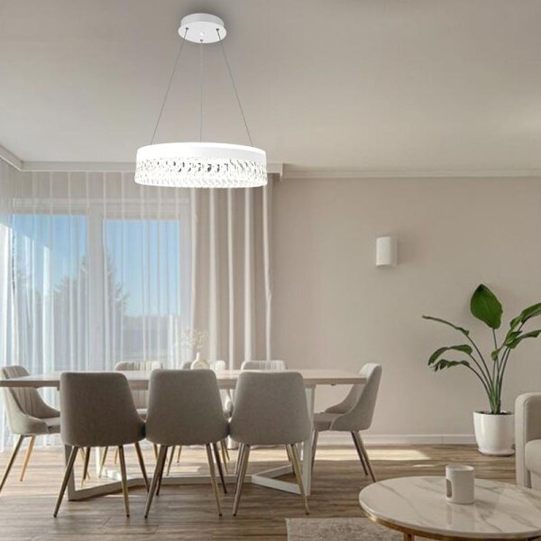 Lampadario a sospensione con filo LED dimmerabile LED/90W/230V 3000-6500K bianco + telecomando