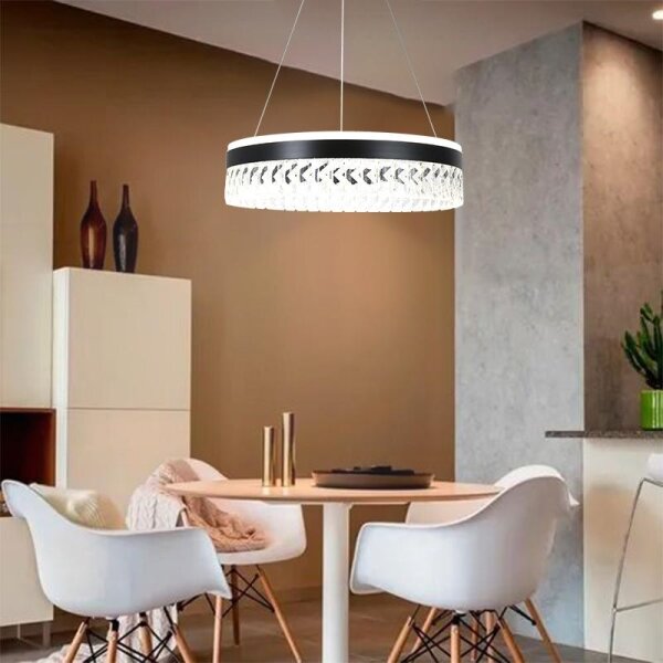 Lampadario a sospensione con filo LED dimmerabile LED/90W/230V 3000-6500K nero + telecomando
