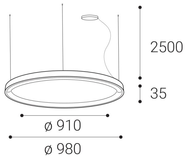 LED2 - Lampadario LED dimmerabile su una stringa BELLA LED/80W/230V 3000K/4000K bianco