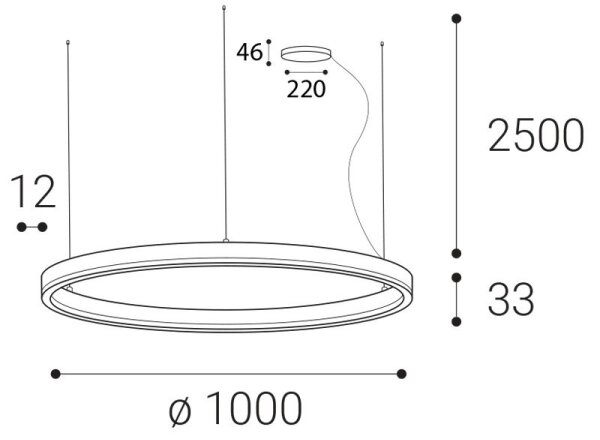 LED2 - Lampadario a sospensione con filo LED dimmerabile CIRCLE 80W/230V 3000K/4000K diametro 100cm bianco