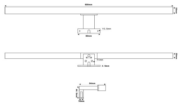 Top Light - Illuminazione a LED per specchi da bagno OREGON LED/9W/230V 60 cm IP44