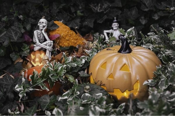 Retlux - LED Decorazione HALLOWEEN LED/2xLR44/bianco caldo scheletro in una zucca resina