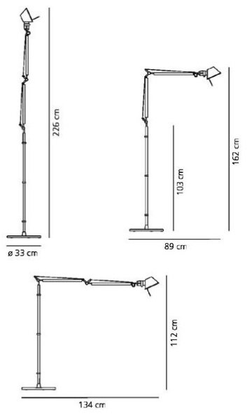 Artemide AR 0947010A+AR A012820 COMPLETO - Lampada da terra TOLOMEO 1xE27/100W/230V