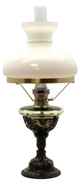 Lampada a olio RŮŽENA 50 cm verde foresta decorato con stagno