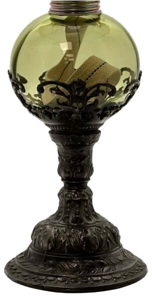 Lampada a olio DRAHOMÍRA 50 cm verde foresta decorato con stagno