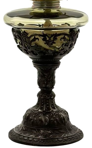 Lampada a olio RŮŽENA 50 cm verde foresta decorato con stagno