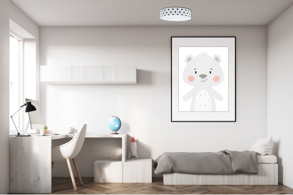 Plafoniera LED GALAXY KIDS 24W 230V bianco/nero a pois