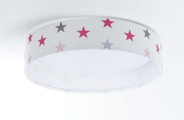 Luce LED dimmerabile GALAXY KIDS LED/24W/230V stelle bianche/rosa/grigio + tc