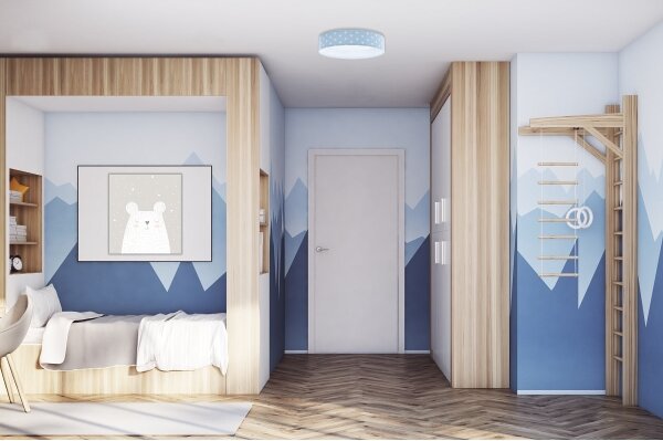 Luce LED dimmerabile GALAXY KIDS LED/24W/230V stelle blu/bianco + tc