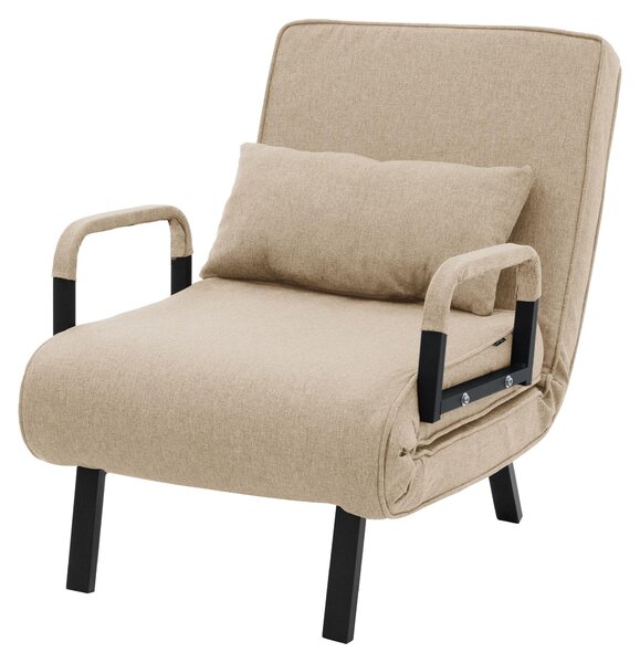 Poltrona reclinabile con funzione letto, poltrona 3-in-1 con funzione letto, poltrona trasformabile in letto, poltrona pieghevole, divano letto pieghevole, tessuto chenille, colore marrone