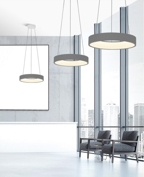 Brilagi - Lampadario LED dimmerabile a sospensione con cavo LED/40W/230V 3000-6500K grigio + telecomando