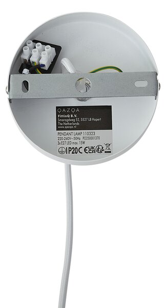 Lampada a sospensione moderna bianca 50cm 3 luci - Drum Duo