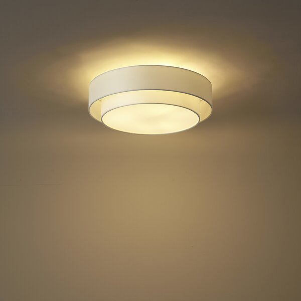 Plafoniera moderna bianca 50 cm 3 luci - Drum Duo