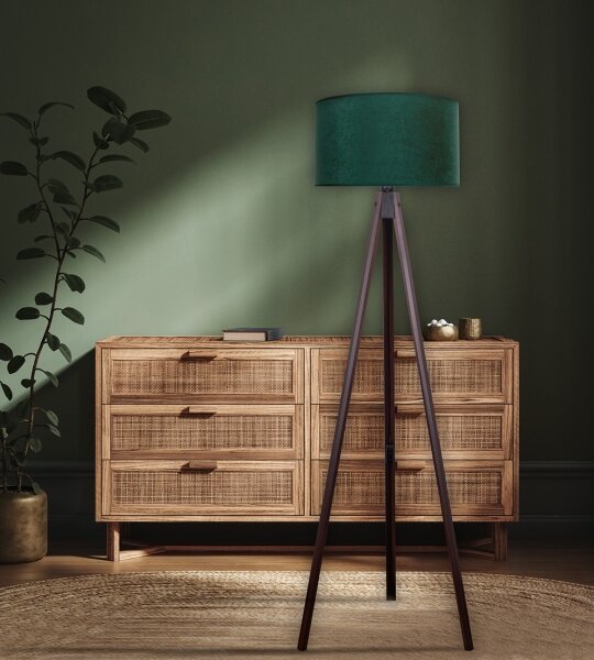 Brilagi - Lampada con piedistallo VELVET 1xE27/60W/230V wenge/verde