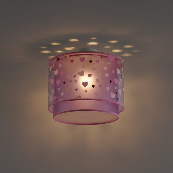 Plafoniera per bambini rosa con cuori - Harrie in Love