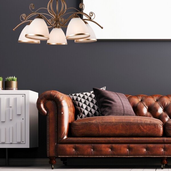 Brilagi - LED Lampadario a sospensione con catena ANTICO 5xE27/60W/230V patina di bronzo