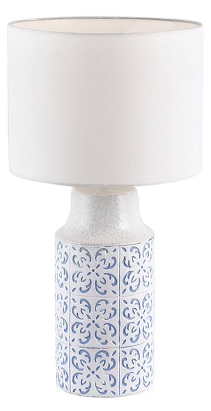 Agnes lampada da tavolo in Vetroceramica tessile bianco/blu Ø24cm H:46cm con interruttore