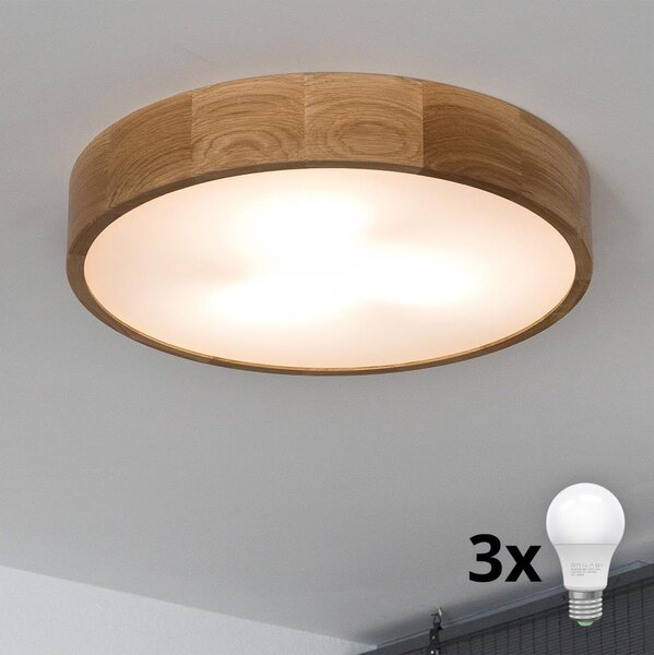 Brilagi - Plafoniera LED CARVALHO 3xE27/60W/230V quercia diametro 47,5 cm