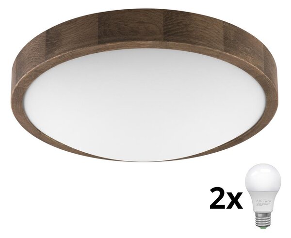Brilagi - Lampada LED da soffitto CARVALHO SLIM 2xE27/60W/230V noce 37 cm