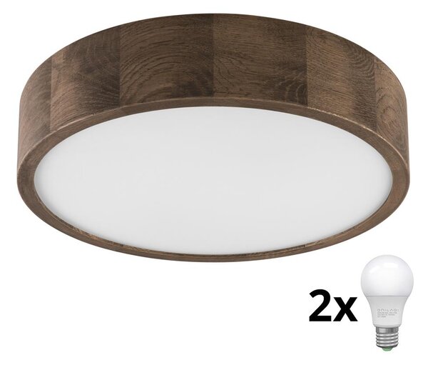 Brilagi - Lampada LED da soffitto CARVALHO 2xE27/60W/230V noce 37 cm