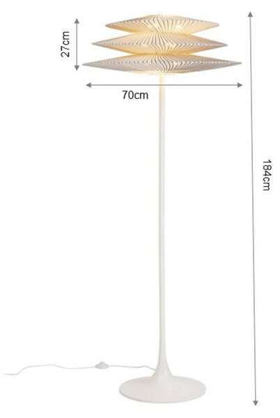 KARE Lampada da terra Facile, Bianco / Opale, Soggiorno / Sala da pranzo, Tessuto / Stoffa / Seta, Moderno, Lampada da terra