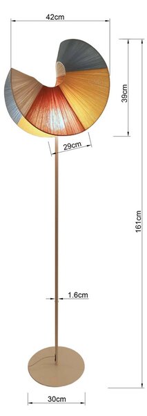 KARE Lampada da terra Sella, Crema / Ambra, Soggiorno / Sala da pranzo, Tessuto / Stoffa / Seta, Campagna / Rustiche, Lampada da terra