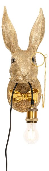 KARE Applique da parete Animal Rabbit, Ottone / Oro, Soggiorno / Sala da pranzo, Plastica, Moderno, Applique