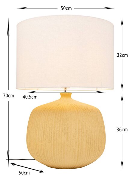 KARE Lampada da tavolo Luma, Giallo / Arancione, Soggiorno / Sala da pranzo, Tessuto / Stoffa / Seta, Scandinavo, Lampada da tavolo