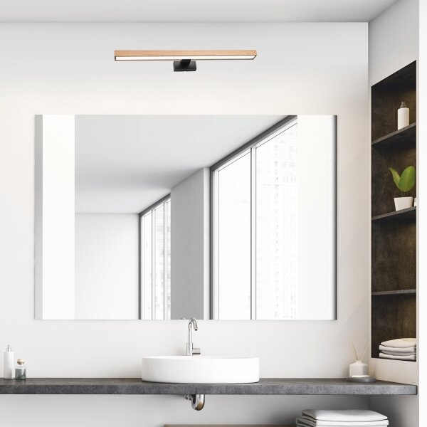 Brilagi-Illuminazione a LED per specchi da bagno WOODY MIRROR LED/12W/230V IP44 quercia/nero