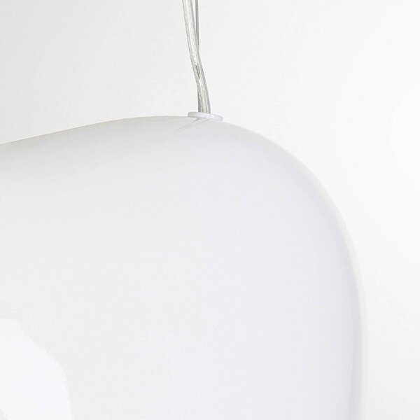 KARE Lampada a sospensione in vetro Cloud, dimmerabile, Bianco / Opale, Soggiorno / Sala da pranzo, Plastica, Moderno, Lampada a sospensione