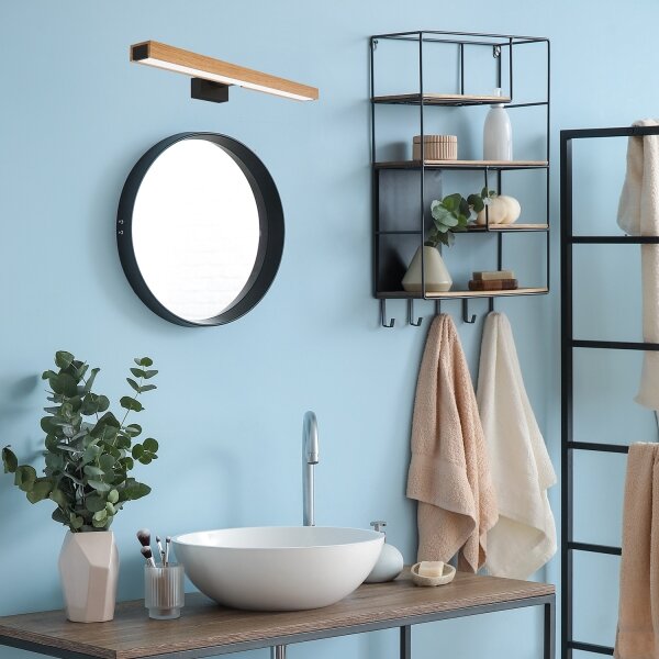 Brilagi-Illuminazione a LED per specchi da bagno WOODY MIRROR LED/12W/230V IP44 quercia/nero